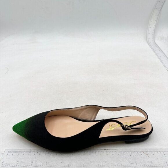FOWT Black Pointed Toe Slingback Buckle Strap Womens Flats Comfort Sandals - Picture 1 of 7
